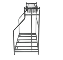 Load image into Gallery viewer, 3-Bike Stand Rack with Storage Basket and Hooks