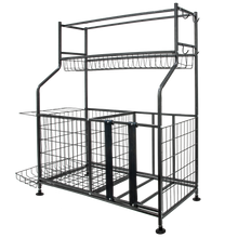 Load image into Gallery viewer, Sports Equipment Organizer with Bat Rack, Basket, and Hooks