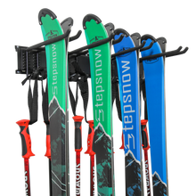 Load image into Gallery viewer, Wall-Mounted Ski Rack with 4 Adjustable Hooks