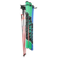 Load image into Gallery viewer, Wall-Mounted Ski Rack with 4 Adjustable Hooks