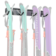 Load image into Gallery viewer, Wall-Mounted Ski Rack with 4 Hooks