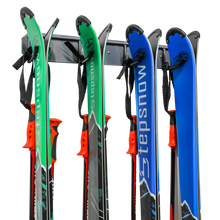 Load image into Gallery viewer, Wall-Mounted Ski Rack with 4 Hooks