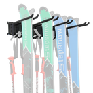 Wall-Mounted Ski Rack with 4 Adjustable Hooks