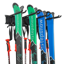 Load image into Gallery viewer, Wall-Mounted Ski Rack with 4 Adjustable Hooks
