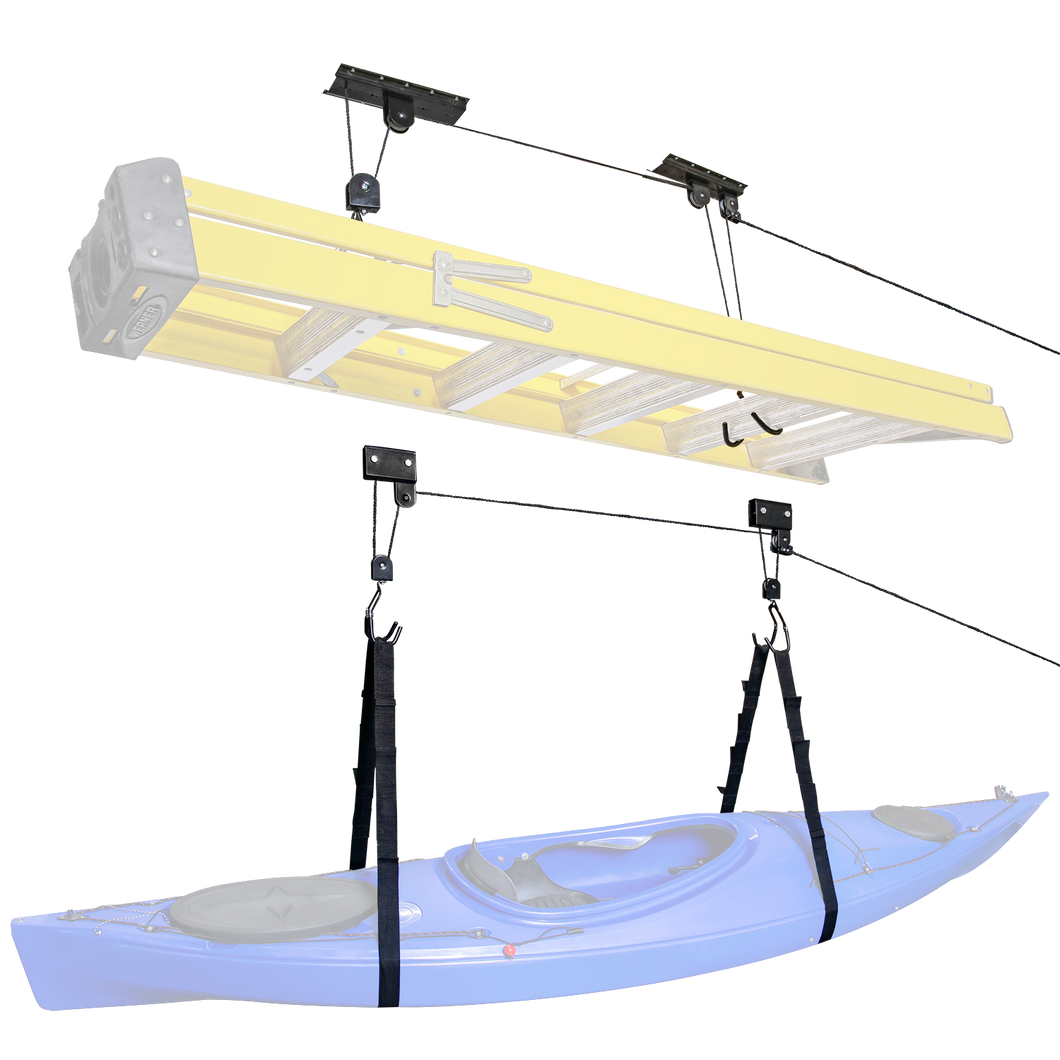 2-Pack Garage Ceiling Storage Hoist System for Kayak, Bicycle, and More