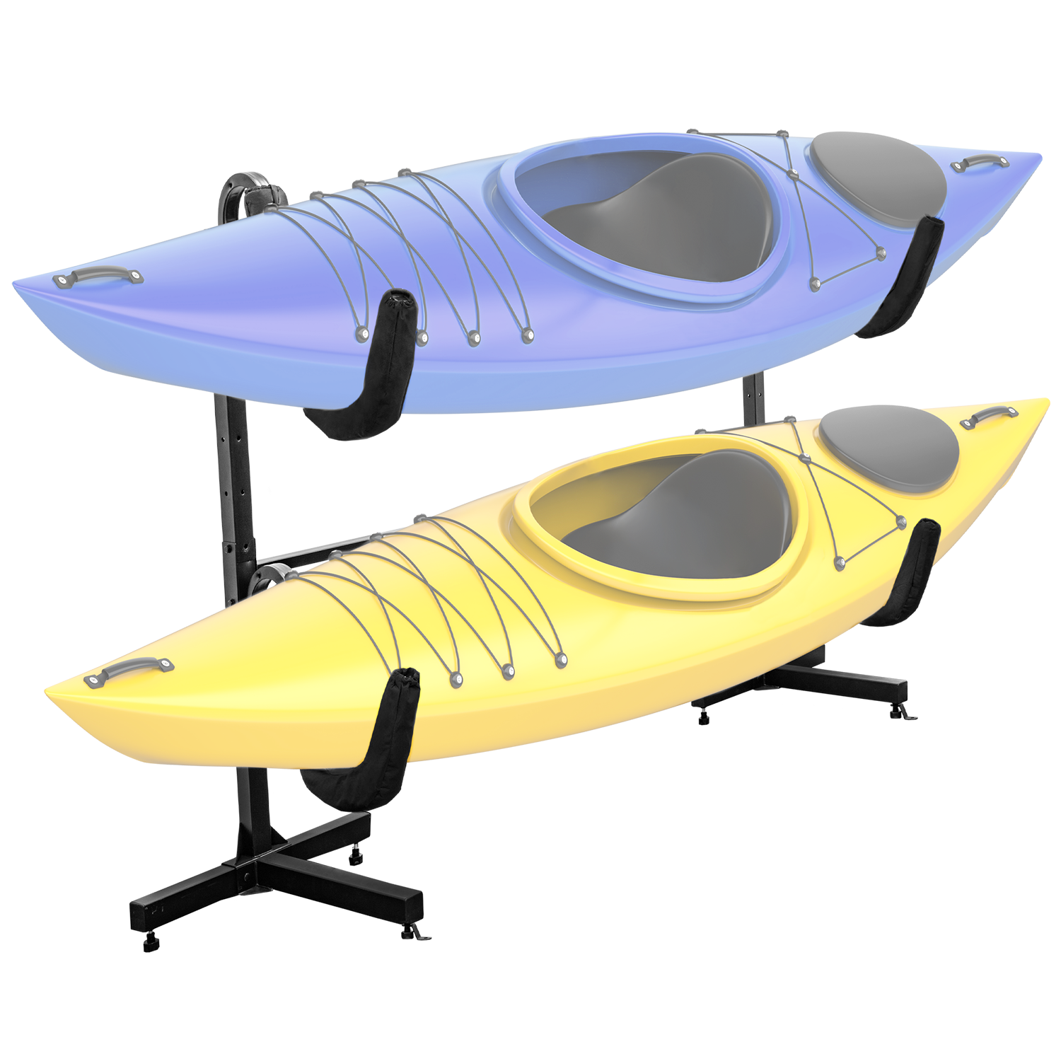 Deluxe Freestanding Two-Kayak Storage Rack – Raxgo