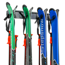 Load image into Gallery viewer, Wall-Mounted Ski Rack with 4 Hooks
